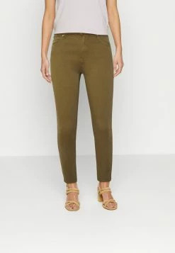 Edc By Esprit MEDIUM RISE CROPPED - Jeans Skinny Fit - Khaki Green