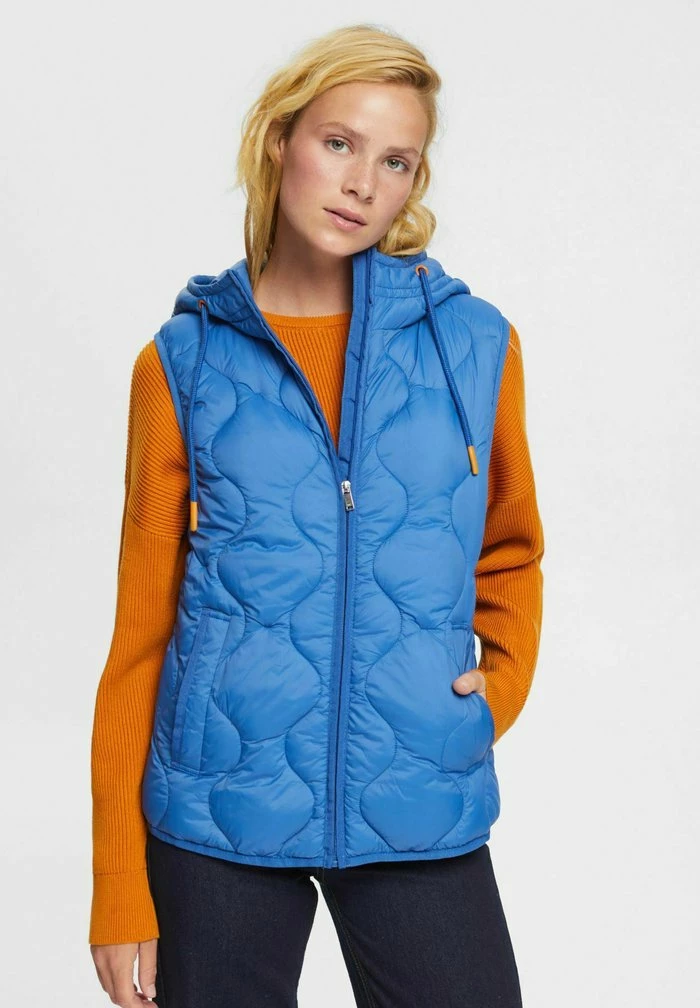 Edc By Esprit Waistcoat - Blue 1 Edc By Esprit Waistcoat - Blue