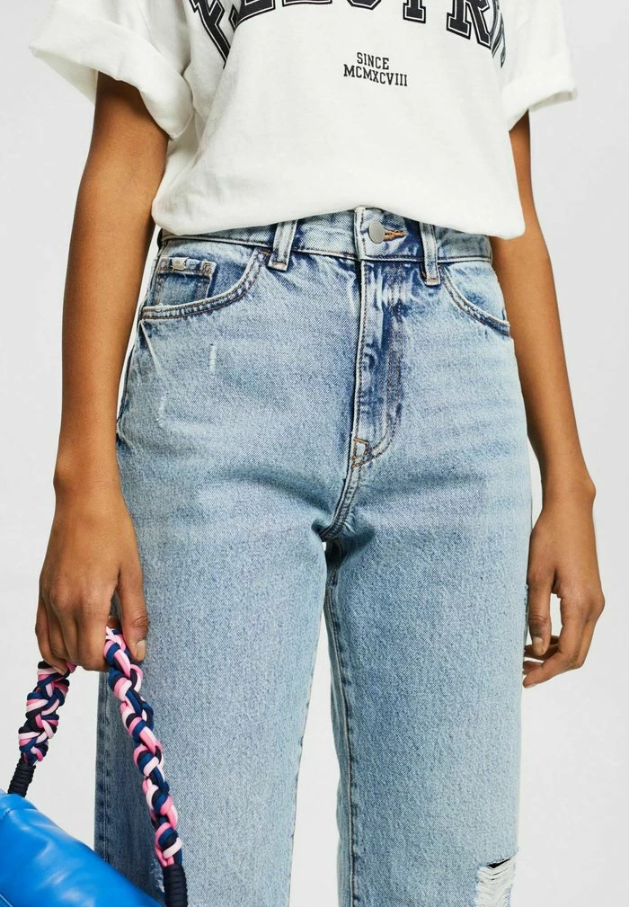 Edc By Esprit Straight Leg Jeans - Blue Light Washed 5 Edc By Esprit Straight Leg Jeans - Blue Light Washed - Image 5