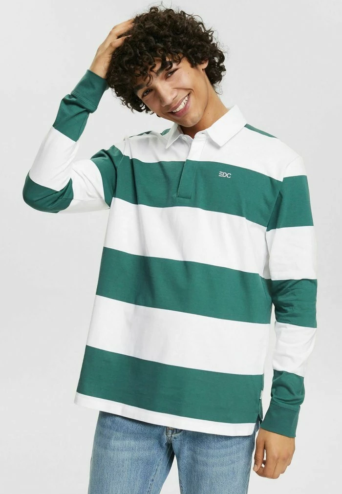 Edc By Esprit LANGÄRMELIGES - Polo Shirt - Dark Turquoise 1 Edc By Esprit LANGÄRMELIGES - Polo Shirt - Dark Turquoise