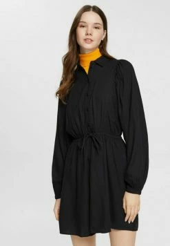 Edc By Esprit MIT DURCHZUGBAND - Shirt Dress - Black -edc by Esprit Shop 72dcafbdb080438baa3c3e8bfae49fe5