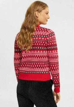 Edc By Esprit JACQUARD - Jumper - Dark Red -edc by Esprit Shop 734db382b6134a0eb9e72c9b2606c786