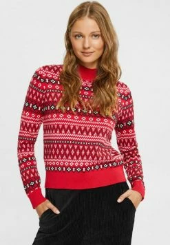 Edc By Esprit JACQUARD - Jumper - Dark Red