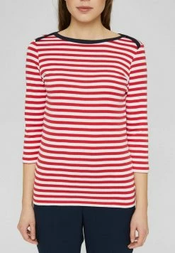 Edc By Esprit STRIPED SLEEVE TEE - Long Sleeved Top - Red