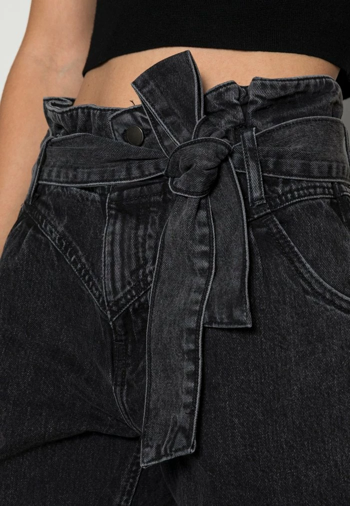 Edc By Esprit PAPERBAG - Straight Leg Jeans - Black Dark Wash 5 Edc By Esprit PAPERBAG - Straight Leg Jeans - Black Dark Wash - Image 5