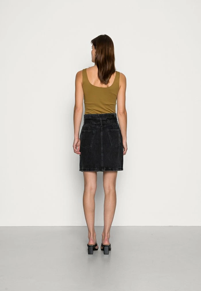 Edc By Esprit PAPERBAG - Mini Skirt - Black Dark Wash 3 Edc By Esprit PAPERBAG - Mini Skirt - Black Dark Wash - Image 3