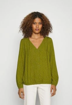Edc By Esprit FLUID BUBBLEHEM BLOUSE PRINTED - Blouse - Khaki Green
