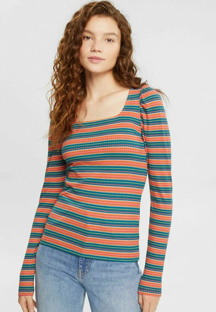 Edc By Esprit VOL SLEEVE - Long Sleeved Top - Coral 1 Edc By Esprit VOL SLEEVE - Long Sleeved Top - Coral