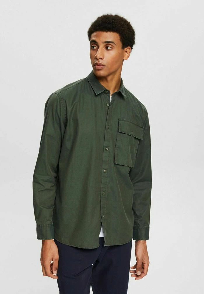 Edc By Esprit Shirt - Khaki Green 1 Edc By Esprit Shirt - Khaki Green