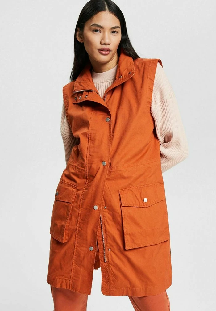 Edc By Esprit Waistcoat - Toffee 1 Edc By Esprit Waistcoat - Toffee