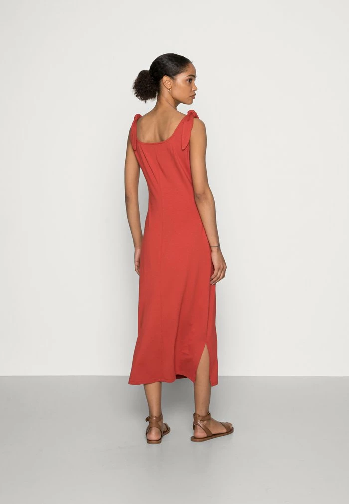 Edc By Esprit TIE DRESS - Jersey Dress - Terracotta 3 Edc By Esprit TIE DRESS - Jersey Dress - Terracotta - Image 3