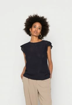 Edc By Esprit OCS FAB MIX - Basic T-shirt - Navy