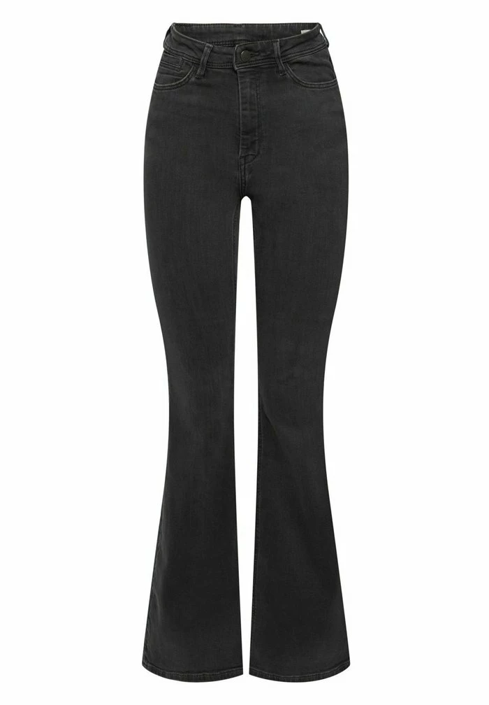 Edc By Esprit Flared Jeans - Black Dark Washed 7 Edc By Esprit Flared Jeans - Black Dark Washed - Image 7