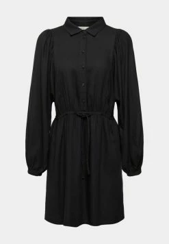 Edc By Esprit MIT DURCHZUGBAND - Shirt Dress - Black -edc by Esprit Shop 8238e0250bf64475ad8f9f546373a8ab