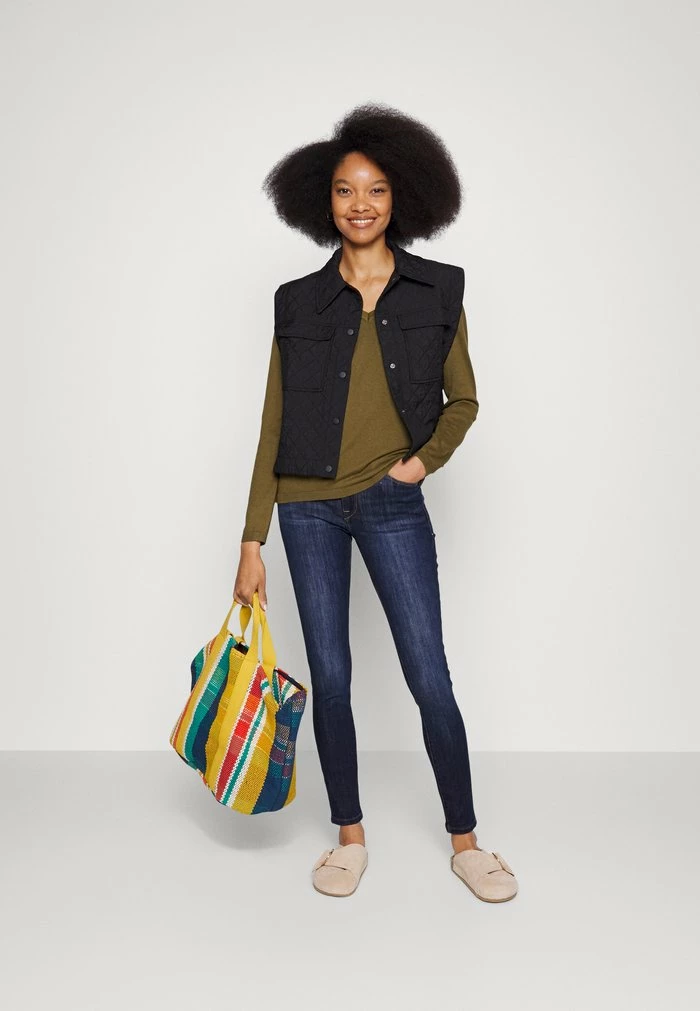 Edc By Esprit BASIC V-NECK - Jumper - Khaki Green 2 Edc By Esprit BASIC V-NECK - Jumper - Khaki Green - Image 2