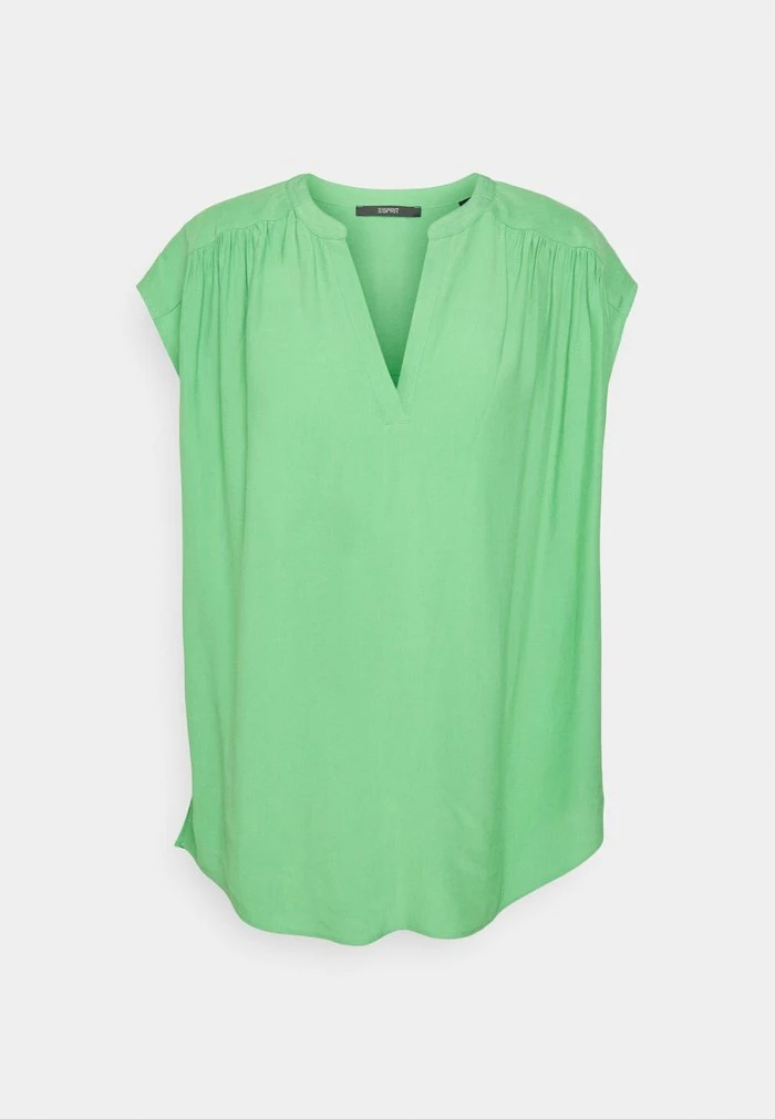Edc By Esprit SLUB V NECK - Basic T-shirt - Green 5 Edc By Esprit SLUB V NECK - Basic T-shirt - Green - Image 5