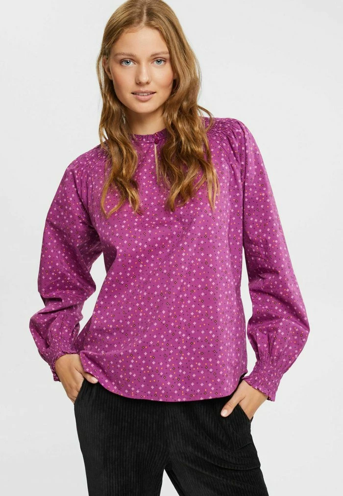 Edc By Esprit MIT MUSTER ORGANISCHE - Blouse - Violet 1 Edc By Esprit MIT MUSTER ORGANISCHE - Blouse - Violet