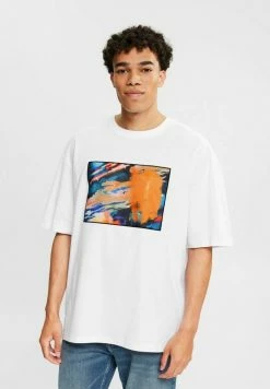 Edc By Esprit MIT GROSSEM AUFNÄHER - Print T-shirt - White