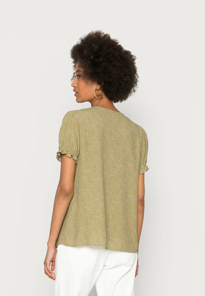 Edc By Esprit SHORT SLEEVE BLOUSE - Print T-shirt - Leaf Green 3 Edc By Esprit SHORT SLEEVE BLOUSE - Print T-shirt - Leaf Green - Image 3