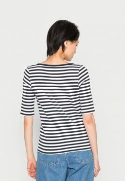 Edc By Esprit FULL NEEDLE SQUARE NECK STRIPED - Print T-shirt - Navy -edc by Esprit Shop 8b9332d03bc2421e881d078ca9cc4398