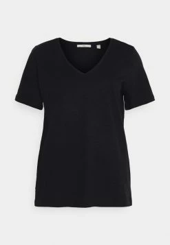 Edc By Esprit SLUB V NECK - Basic T-shirt - Black -edc by Esprit Shop 8c2fefcfb9e445698b203ecbdf226cd4