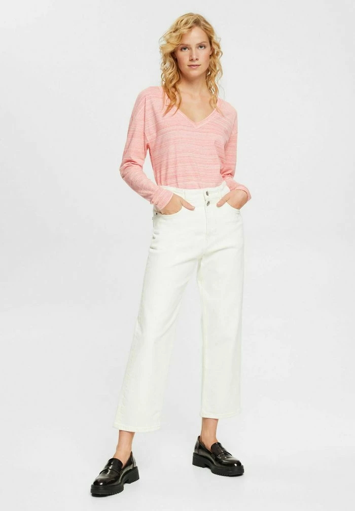 Edc By Esprit GESPRENKELTES - Long Sleeved Top - Coral 2 Edc By Esprit GESPRENKELTES - Long Sleeved Top - Coral - Image 2