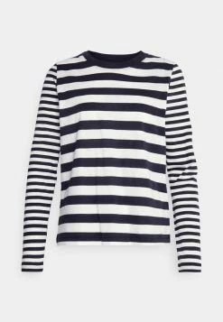 Edc By Esprit STRIPE - Long Sleeved Top - Navy -edc by Esprit Shop 8ccded3ad3ce4396b3cf49e5287c5861