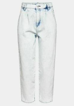 Edc By Esprit CROPPED MIT BUNDFALTEN - Straight Leg Jeans - Blue Bleached -edc by Esprit Shop 8cd2935723e440f2811d02a52f84892b