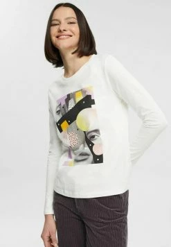 Edc By Esprit LONGSLEEVE MIT PRINT - Long Sleeved Top - Off White
