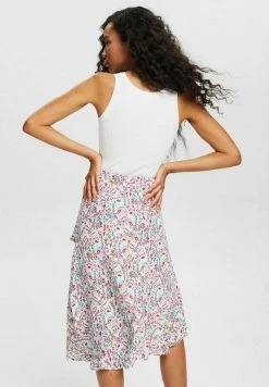 Edc By Esprit GEMUSTERTER MIDI LENZING™ ECOVERO™ - A-line Skirt - Light Blue -edc by Esprit Shop 8e094ba5041a4cd6a28dd145d673c213