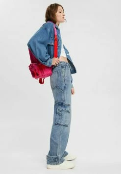 Edc By Esprit MIT HANFANTEIL - Straight Leg Jeans - Blue Medium Wash -edc by Esprit Shop 8f9bea4f0f4b47cbb78b5a637ca28bec