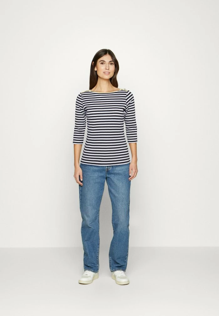 Edc By Esprit FULL NEEDLE SLEEVE - Long Sleeved Top - Navy 2 Edc By Esprit FULL NEEDLE SLEEVE - Long Sleeved Top - Navy - Image 2