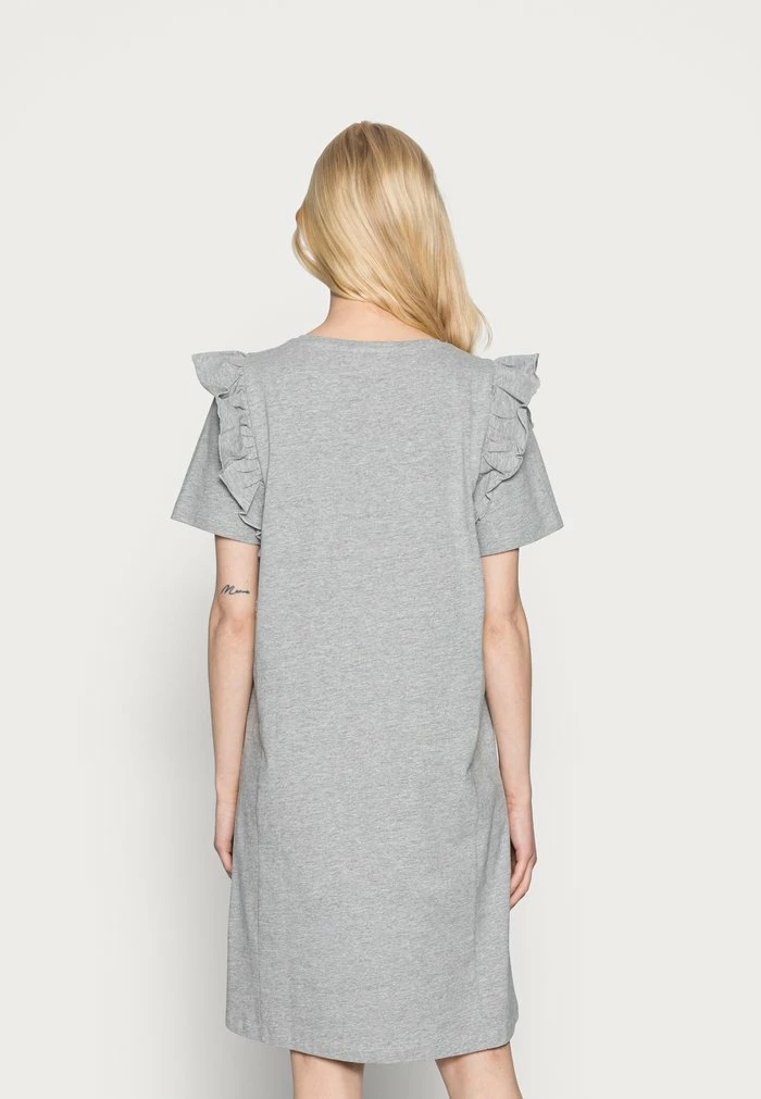 Edc By Esprit FRILL DRESS - Jersey Dress - Medium Grey 3 Edc By Esprit FRILL DRESS - Jersey Dress - Medium Grey - Image 3