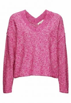 Edc By Esprit MIT V-AUSSCHNITT - Jumper - Pink Fuchsia -edc by Esprit Shop 90bcac440756436baaf9eb9dffc2c49e