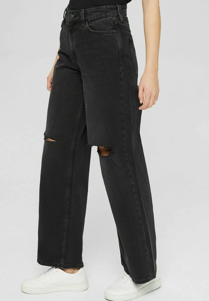 Edc By Esprit Flared Jeans - Black Dark Wash 1 Edc By Esprit Flared Jeans - Black Dark Wash