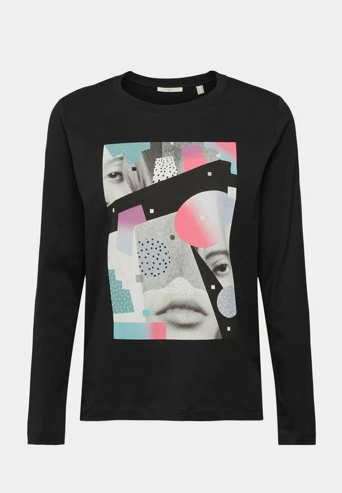 Edc By Esprit LONGSLEEVE MIT PRINT - Long Sleeved Top - Black 8 Edc By Esprit LONGSLEEVE MIT PRINT - Long Sleeved Top - Black - Image 8