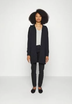 Edc By Esprit LONG HOODED OPEN CARDIGAN - Cardigan - Black