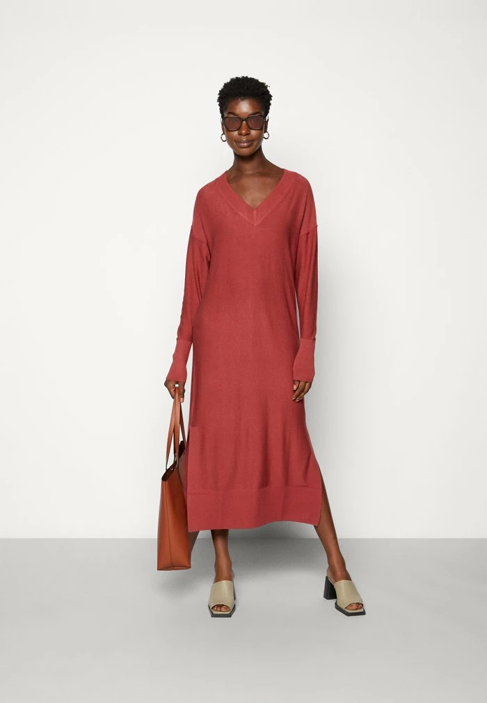 Edc By Esprit VNECK DRESS - Jumper Dress - Terracotta 2 Edc By Esprit VNECK DRESS - Jumper Dress - Terracotta - Image 2