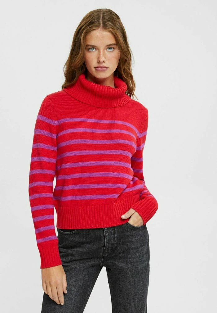 Edc By Esprit MIT STREIFEN - Jumper - Dark Red 1 Edc By Esprit MIT STREIFEN - Jumper - Dark Red