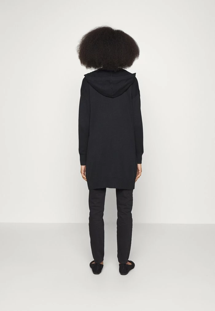 Edc By Esprit LONG HOODED OPEN CARDIGAN - Cardigan - Black 3 Edc By Esprit LONG HOODED OPEN CARDIGAN - Cardigan - Black - Image 3