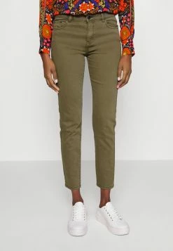 Edc By Esprit MEDIUM RISE - Jeans Skinny Fit - Khaki Green