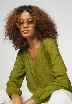 Edc By Esprit FLUID BUBBLEHEM BLOUSE PRINTED - Blouse - Khaki Green 9 Edc By Esprit FLUID BUBBLEHEM BLOUSE PRINTED - Blouse - Khaki Green -edc by Esprit Shop 9933a9bf7d4443989ed9aa96441b0660