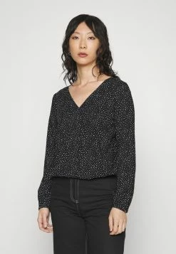 Edc By Esprit FLUID BUBBLEHEM BLOUSE PRINTED - Blouse - Black