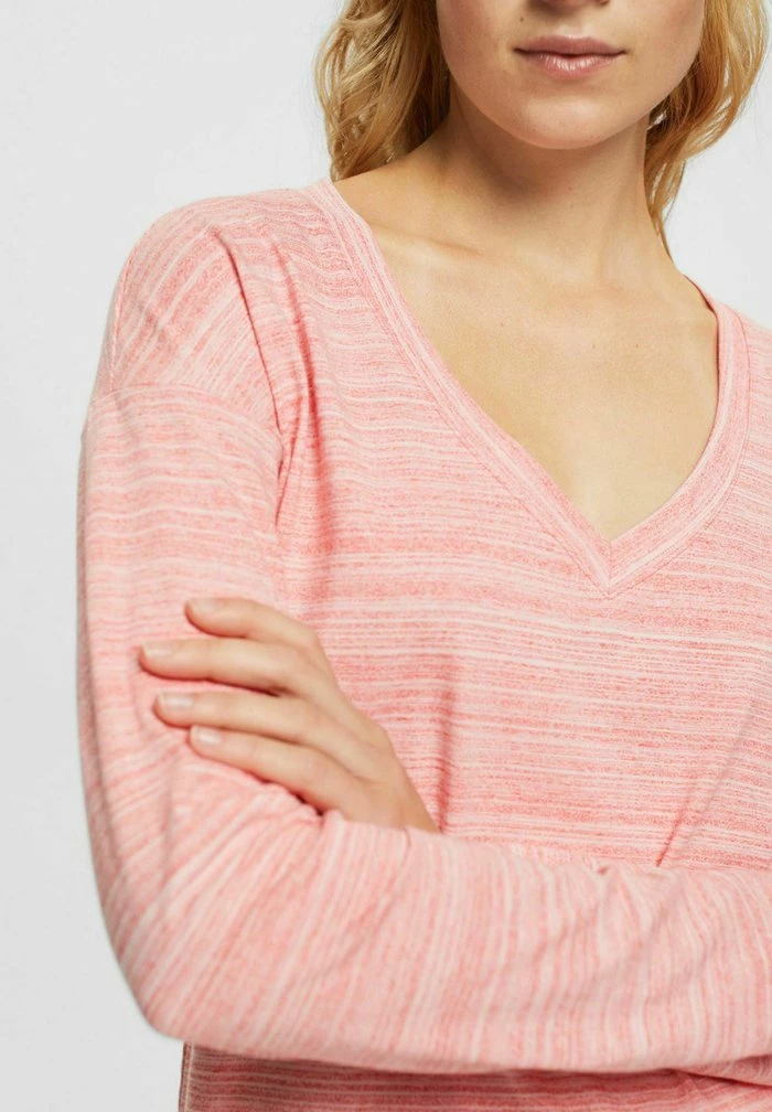 Edc By Esprit GESPRENKELTES - Long Sleeved Top - Coral 4 Edc By Esprit GESPRENKELTES - Long Sleeved Top - Coral - Image 4