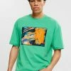 Edc By Esprit MIT GROSSEM AUFNÄHER - Print T-shirt - Green