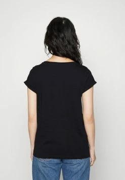 Edc By Esprit SLUB ROUND NECK - Basic T-shirt - Black -edc by Esprit Shop 9f6b56ef33624322addb36b0b103d40a