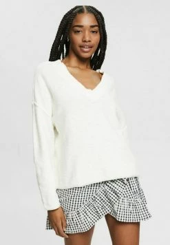 Edc By Esprit MIT V-AUSSCHNITT - Jumper - Off White