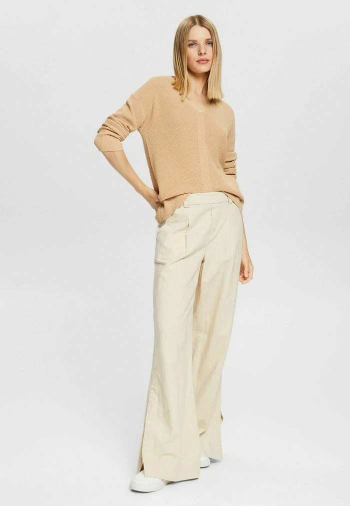 Edc By Esprit MIT V-AUSSCHNITT - Jumper - Cream Beige 2 Edc By Esprit MIT V-AUSSCHNITT - Jumper - Cream Beige - Image 2