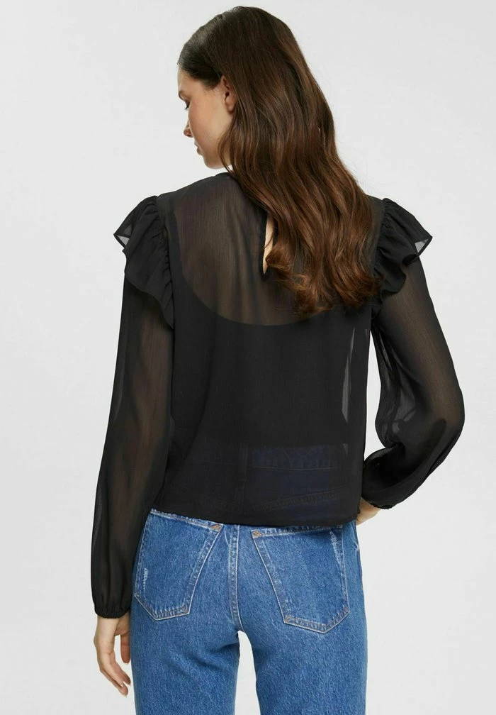Edc By Esprit MIT RÜSCHENDETAILS - Blouse - Black 3 Edc By Esprit MIT RÜSCHENDETAILS - Blouse - Black - Image 3
