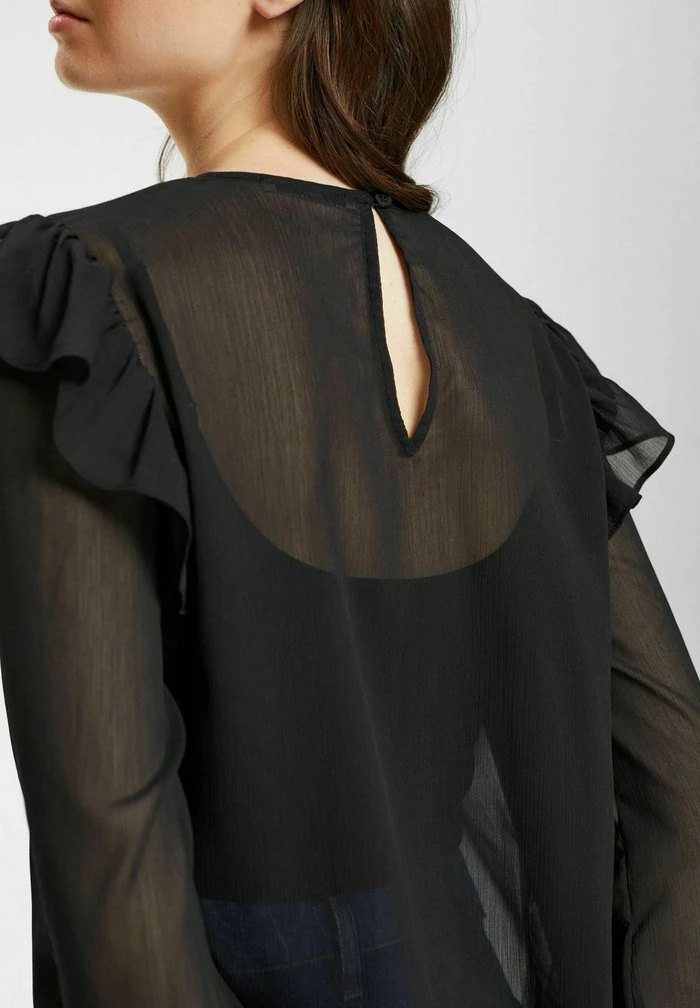 Edc By Esprit MIT RÜSCHENDETAILS - Blouse - Black 4 Edc By Esprit MIT RÜSCHENDETAILS - Blouse - Black - Image 4